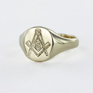 Regalia Store UK 1-174-300x300 9ct Yellow Gold Square and Compass with G Masonic Signet Ring 