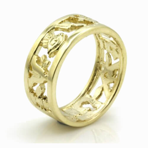 Masonic Wedding Ring In Solid 9ct Yellow Gold Heavy 8mm Regalia   1 223 