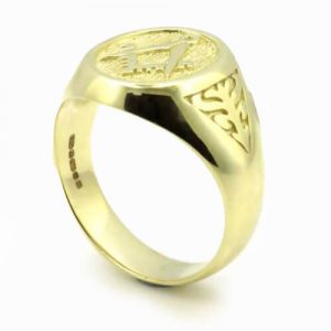 Regalia Store UK 1-236-300x300 Solid 9ct Yellow Gold Masonic Signet Ring with Acacia Leaf Design  