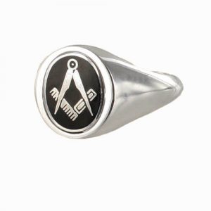 Regalia Store UK 1-258-300x300 Black Reversible Solid Silver Square and Compass Masonic Ring 