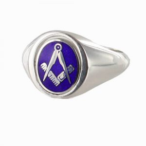 Regalia Store UK 1-290-300x300 Blue Reversible Solid Silver Square and Compass Masonic Ring  