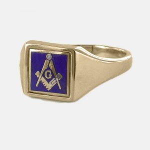 Regalia Store UK 1-296-300x300 Blue Reversible Square Head Solid Gold Square and Compass with G Masonic Ring  