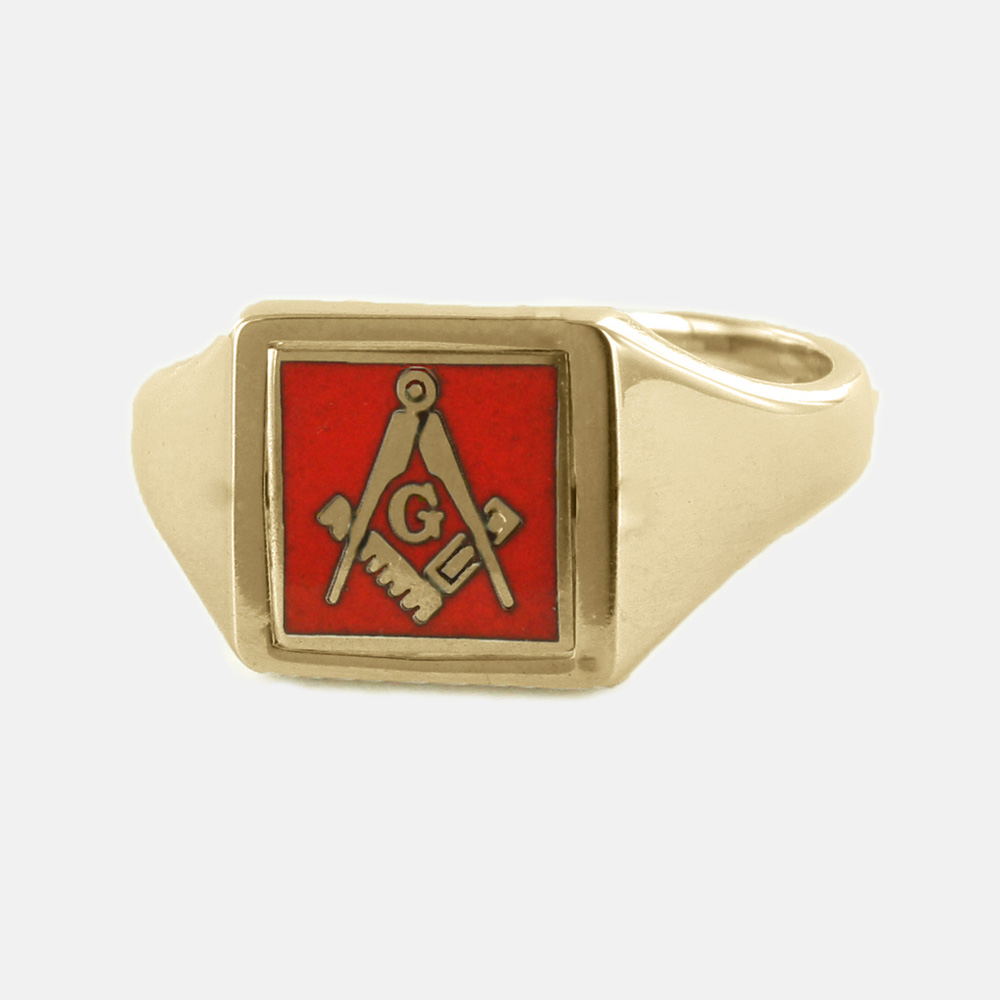 Red Reversible Square Head Solid Gold Square and Compass with G Masonic ...