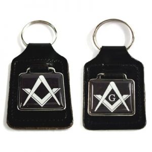 Regalia Store UK 12137masonickeyringblackpair-300x300 Masonic Black Keyring With or Without G  