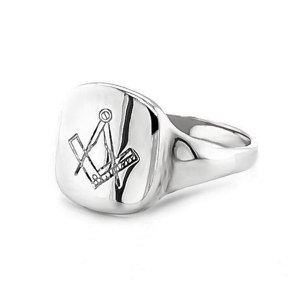 Regalia Store UK 1 Silver Square and Compass Masonic Signet Ring  