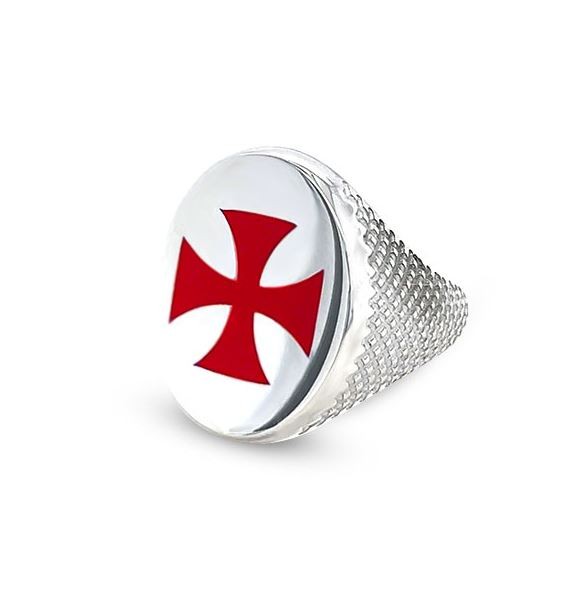 Regalia Store UK Silver-Oval-Knights-Templar-Chain-Mail-Design-Ring Silver Oval Knights Templar Chain Mail Design Ring  