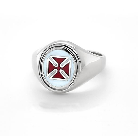 Regalia Store UK Silver-Reversible-Knights-Templar-PD-EPVD-SA-Masonic-Ring-Plain Silver Reversible Knights Templar PD EP/VD SA Masonic Ring  