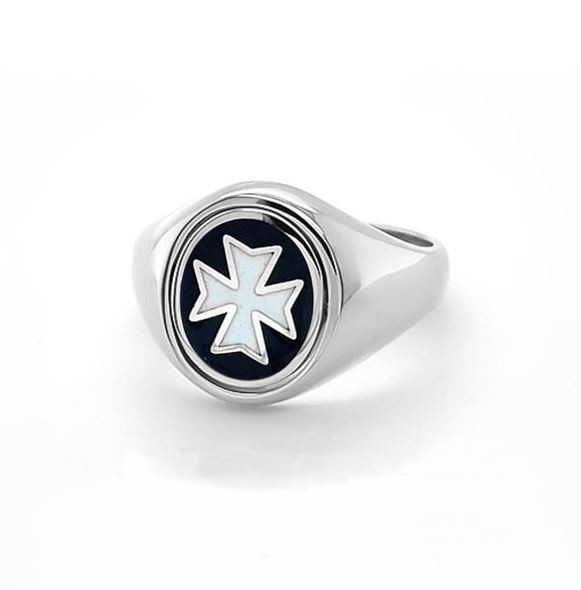 Regalia Store UK Silver-Reversible-Knights-of-Malta-Masonic-Ring Silver Reversible Knights of Malta Masonic Ring  