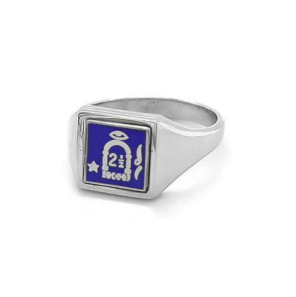 Regalia Store UK Silver-Reversible-Square-Head-2-12-Degree-Masonic-Ring Silver Reversible Square Head 2 1/2 Degree Masonic Ring  