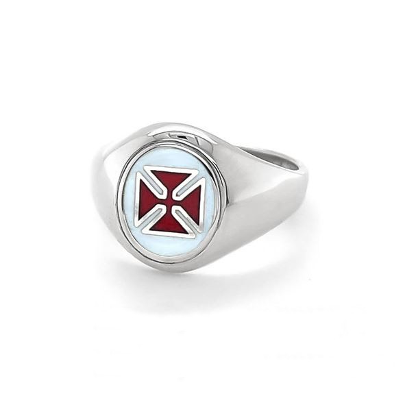 Regalia Store UK plain Silver Knights Templar PD EP/VD SA Masonic Ring – Fixed Head  