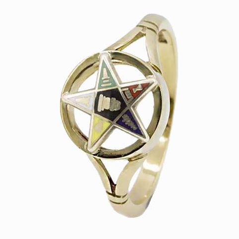 Regalia Store UK 24-9ct-Yellow-Gold-Order-of-the-Eastern-Star-Masonic-Ring 9ct Yellow Gold Order of the Eastern Star Masonic Ring  