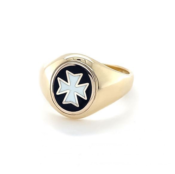 Regalia Store UK 9ct-Gold-Knights-of-Malta-Masonic-Ring-Fixed-Head 9ct Gold Knights of Malta Masonic Ring- Fixed Head  