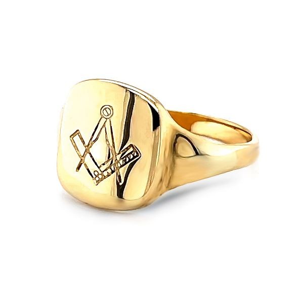 Regalia Store UK 9ct-Gold-Square-and-Compass-Masonic-Signet-Ring 9ct Gold Square and Compass Masonic Signet Ring  