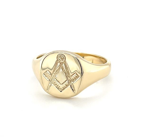 Regalia Store UK 9ct-Yellow-Gold-Square-and-Compass-Masonic-Signet-Ring-Heavy 9ct Yellow Gold Square and Compass Masonic Signet Ring Heavy  