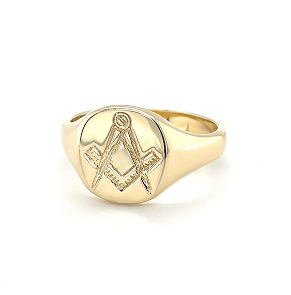 Regalia Store UK 9ct-Yellow-Gold-Square-and-Compass-Masonic-Signet-Ring 9ct Yellow Gold Square and Compass Masonic Signet Ring  