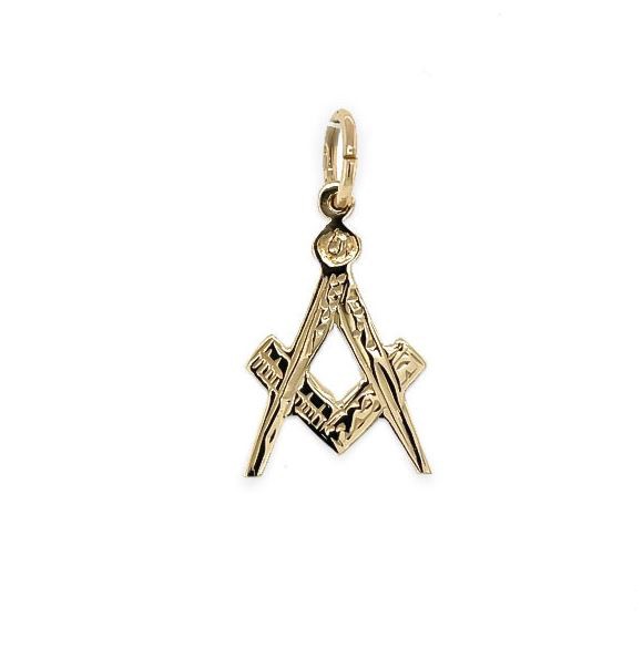 Regalia Store UK Hallmarked-9ct-Gold-Masonic-Square-And-Compass-Pendant Hallmarked 9ct Gold Masonic Square And Compass Pendant  