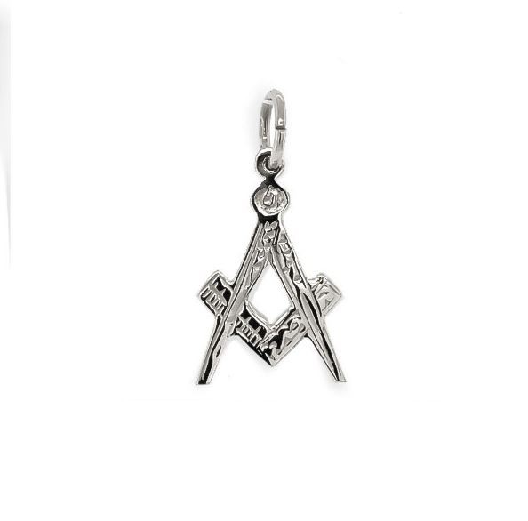 Regalia Store UK Hallmarked-Solid-Silver-Masonic-Square-And-Compass-Pendant Hallmarked Solid Silver Masonic Square And Compass Pendant  