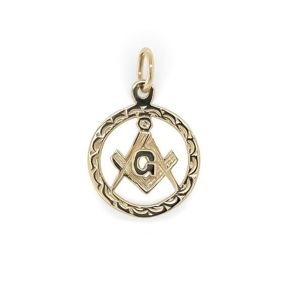 Regalia Store UK Small-Circle-Pendant-in-Gold-with-the-Square-and-Compass-Symbol Small Circle Pendant in Gold with the Square and Compass Symbol  