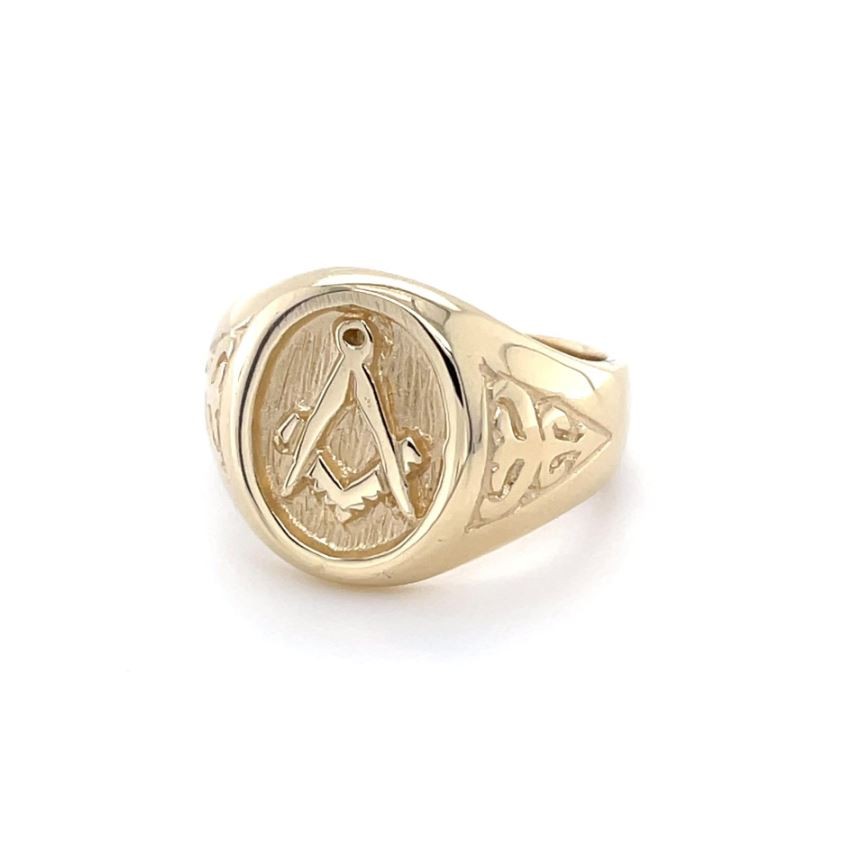 Regalia Store UK Solid-9ct-Yellow-Gold-Masonic-Signet-Ring-with-Acacia-Leaf-Design Solid 9ct Yellow Gold Masonic Signet Ring with Acacia Leaf Design  