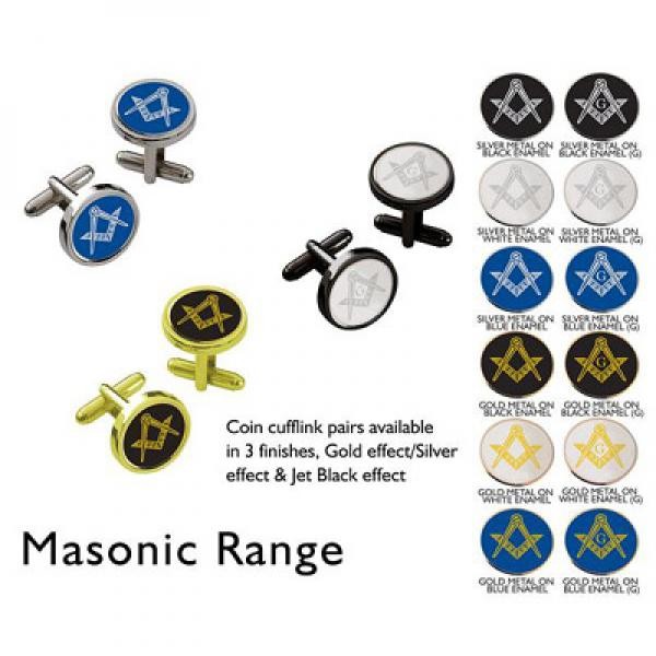 Regalia Store UK true-1-3 Masonic Enamelled Round Cufflinks  