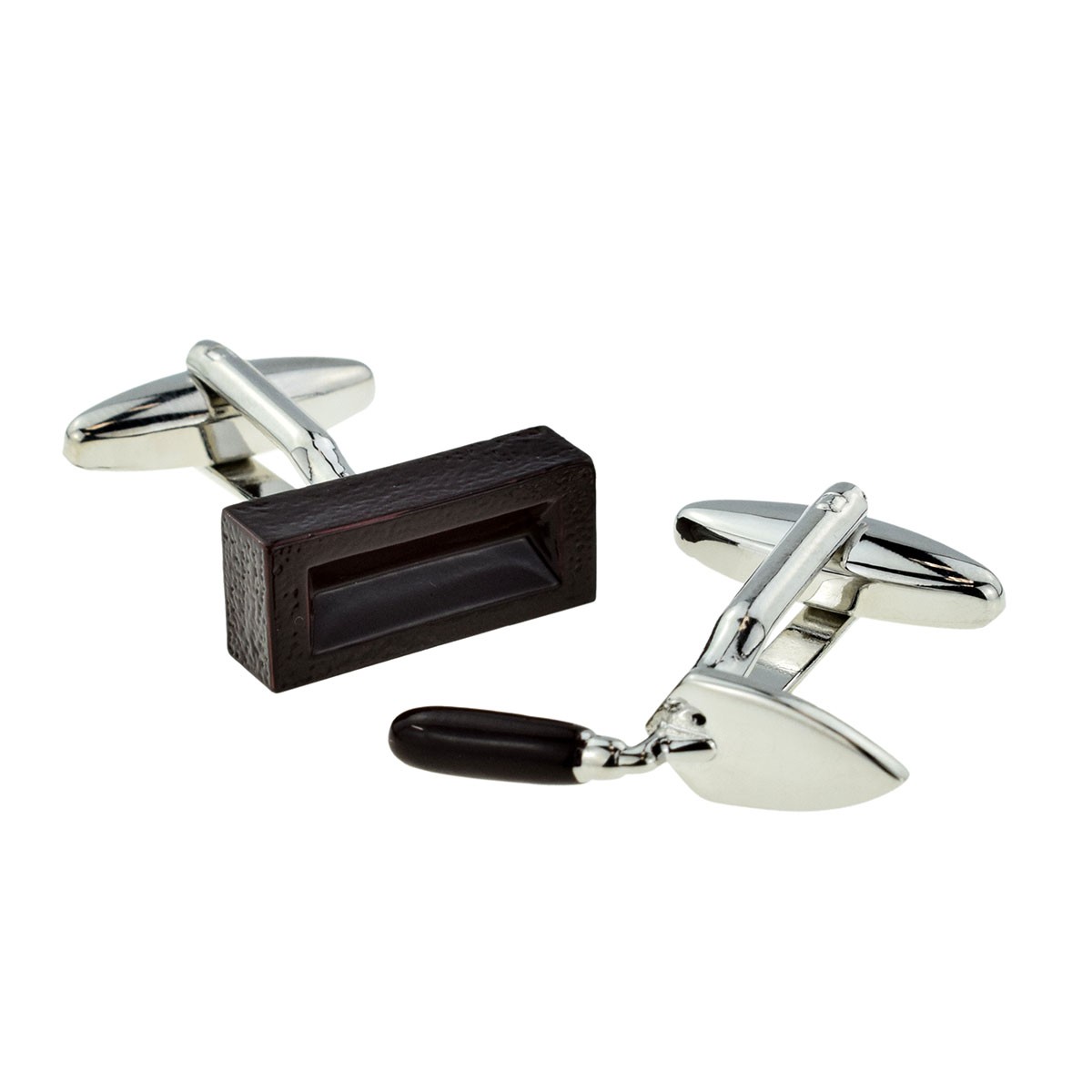 Regalia Store UK true-2-4 Bricklayers Coloured Trowel & Brick Brown Builders Cufflinks  