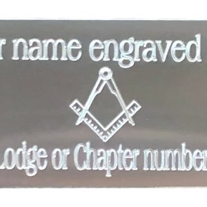 (MP11) 50 Mm X 25 Mm Personalised Masonic Regalia Case Silver/Gold Plate No G