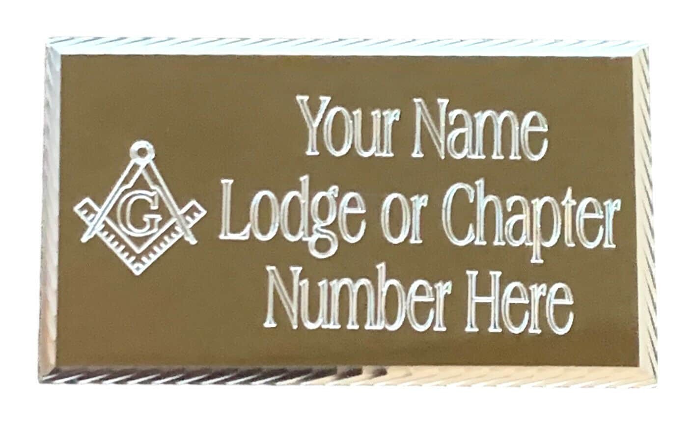 Regalia Store UK MP13 (MP13) Personalised 60 Mm X 35 Mm Gold Masonic Crest With G Case Plate  
