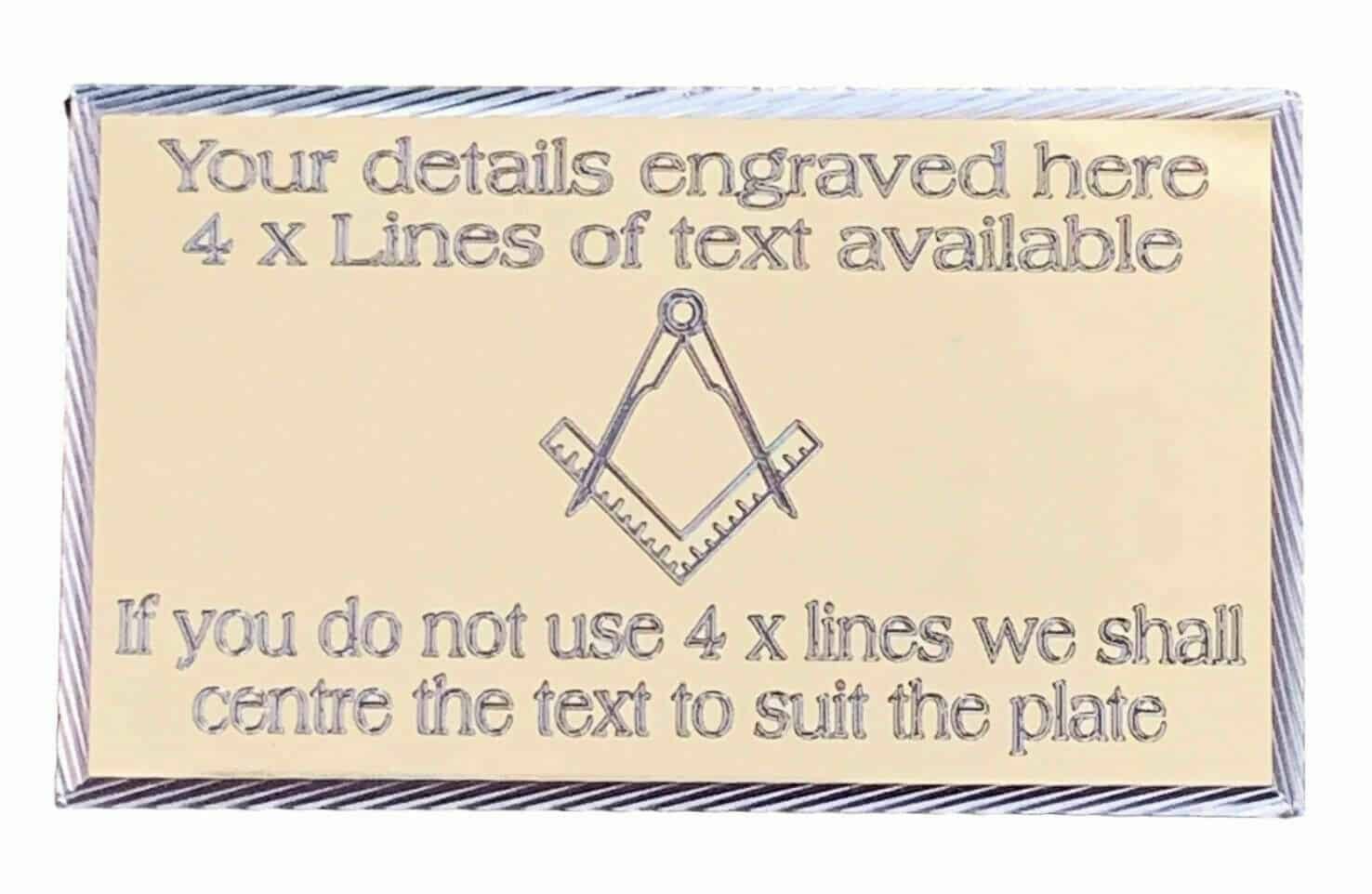 Regalia Store UK MP16 (MP16) Personalised 60 Mm X 35 Mm Gold Masonic Crest No G Case Name Plate  