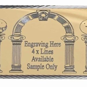 (MP19) Personalised 60 Mm X 35 Mm Gold Masonic Keystone Arch Case Name Plate