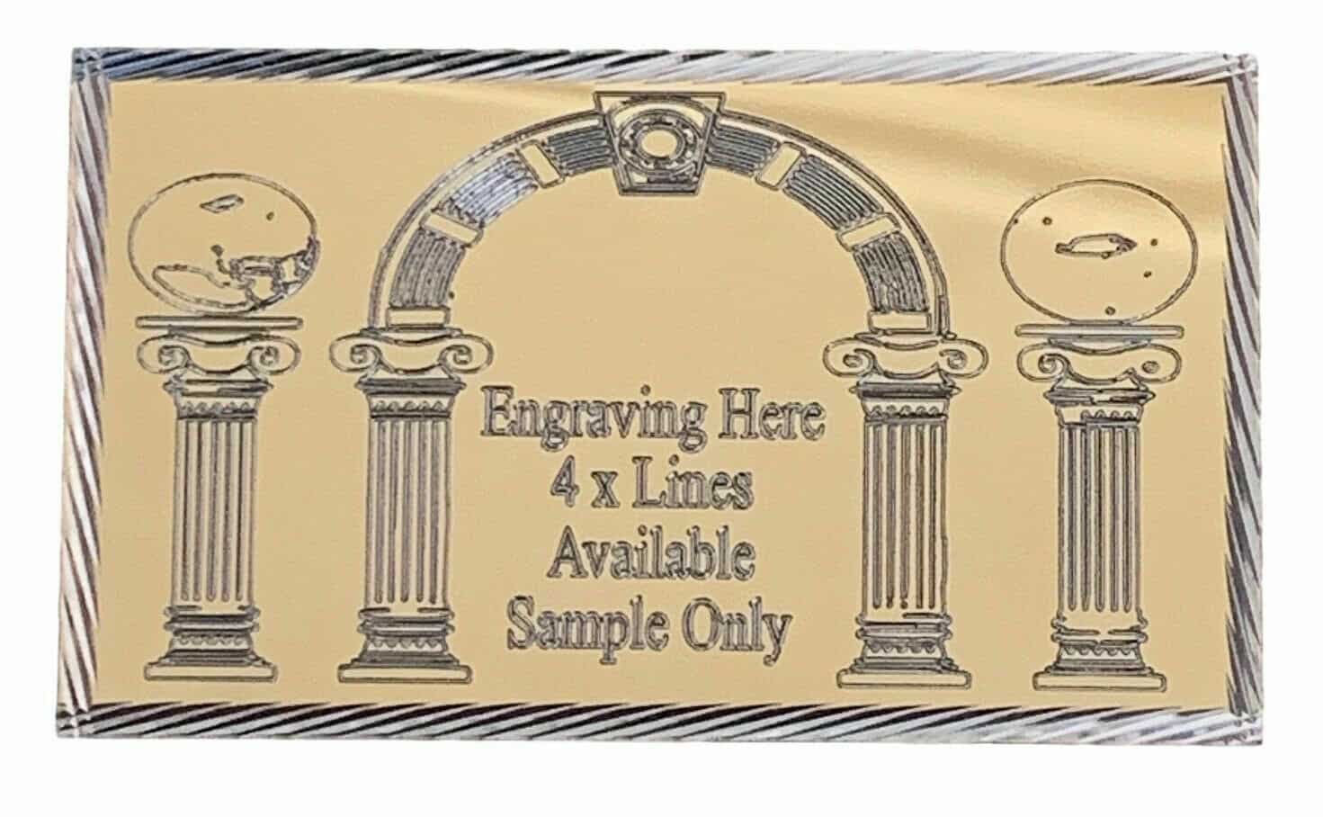 Regalia Store UK MP19 (MP19) Personalised 60 Mm X 35 Mm Gold Masonic Keystone Arch Case Name Plate  