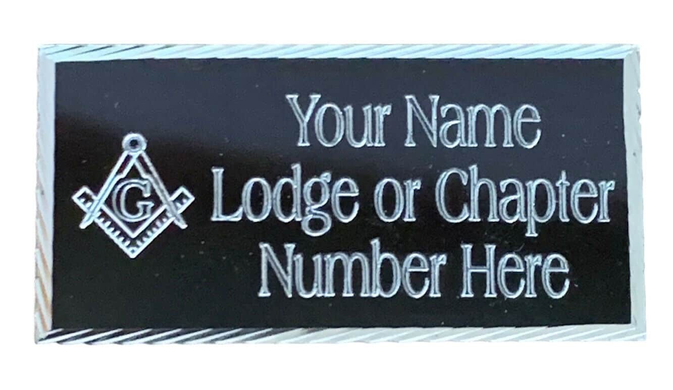 Regalia Store UK MP2 Personalised MP2 Black Diamond Cut Masonic Crest & G Case Plate  