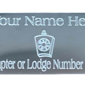 (MP26) 50 Mm X 25 Mm Personalised Masonic Mark Keystone Silver/Gold Case Plate