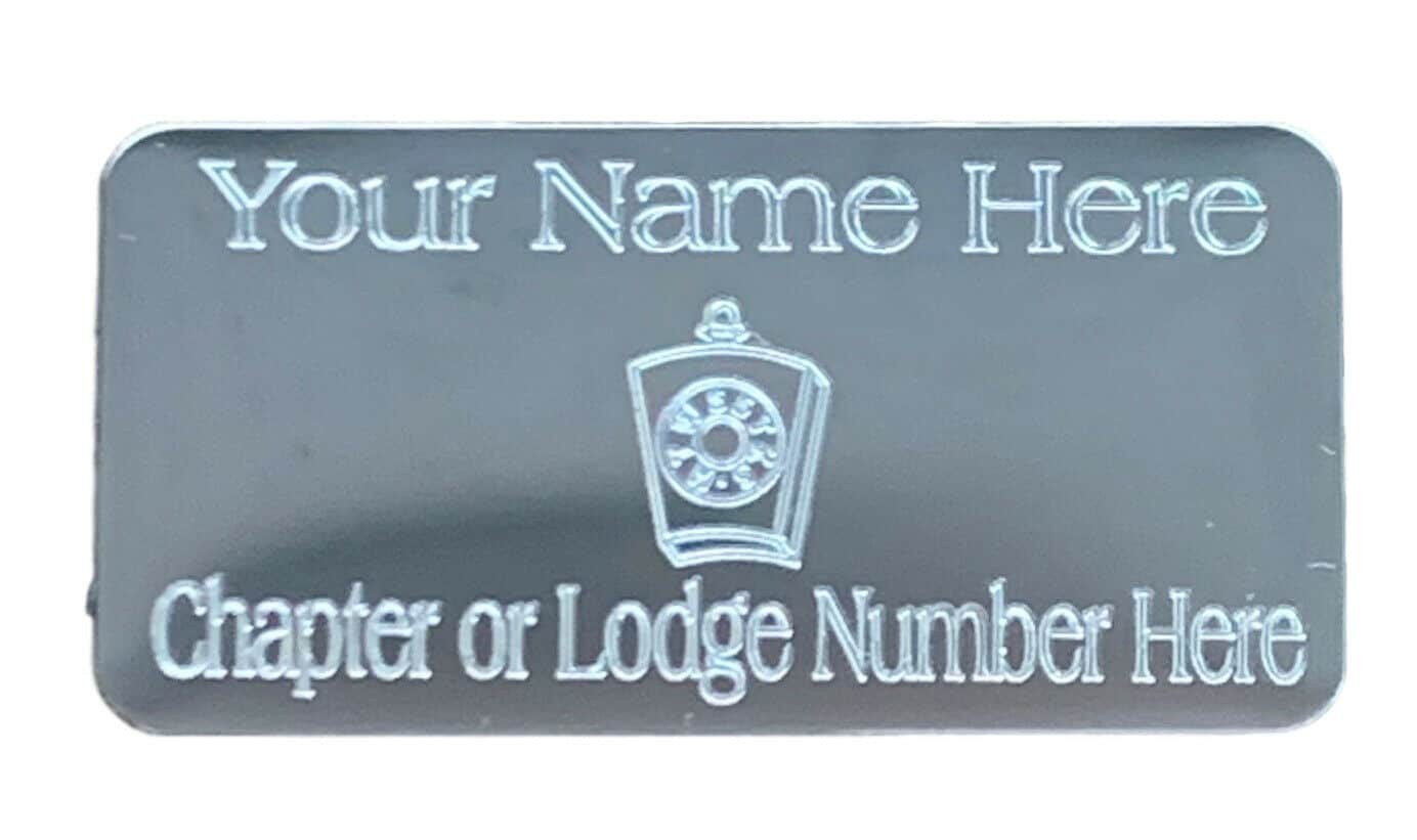Regalia Store UK MP26S (MP26) 50 Mm X 25 Mm Personalised Masonic Mark Keystone Silver/Gold Case Plate  