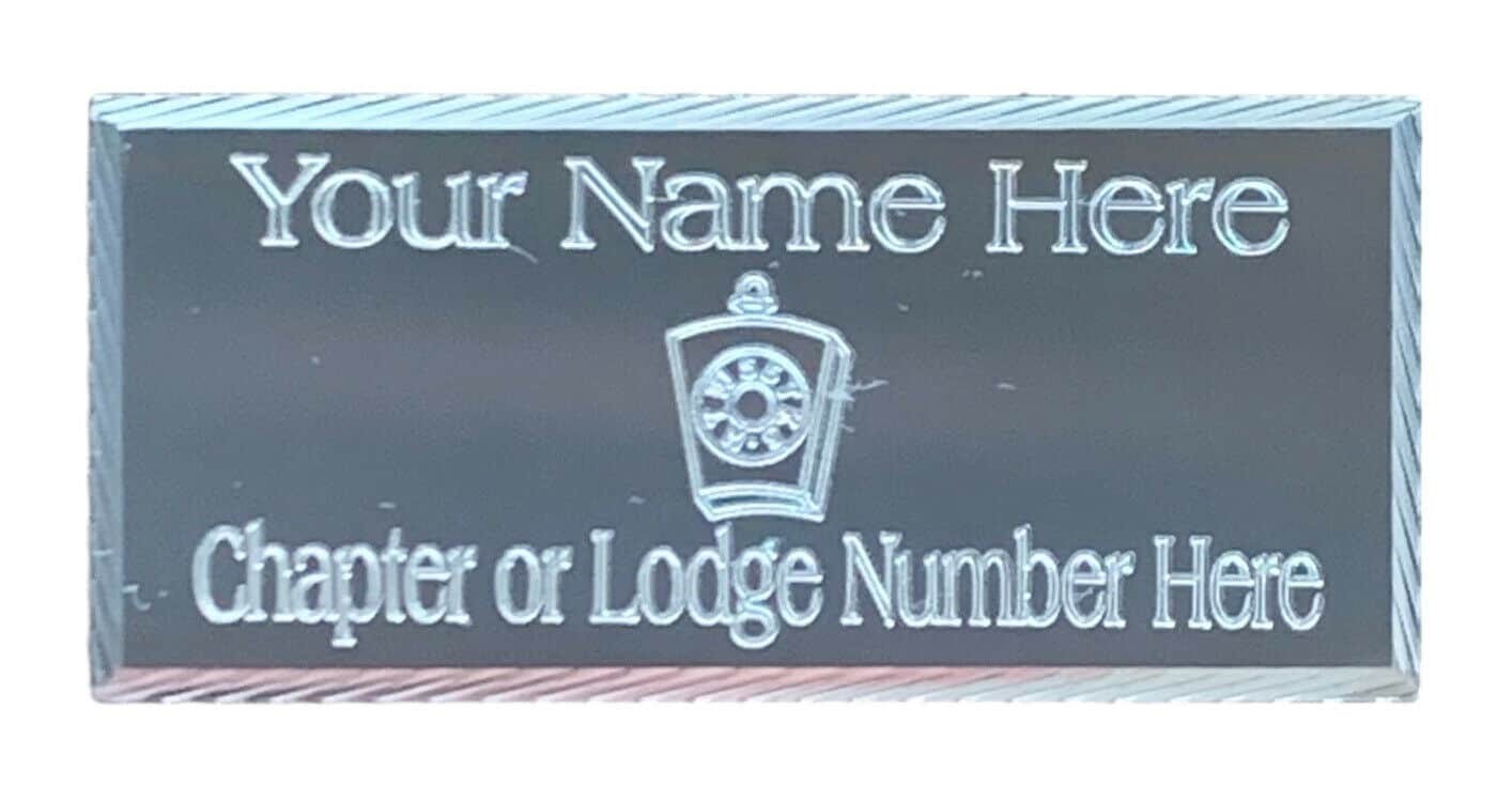 Regalia Store UK MP27 (MP27) 55 Mm X 25 Mm Personalised Masonic Mark Silver / Gold Diamond Cut Case Plate  