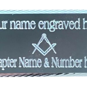 (MP29) 55 Mm X 25 Mm Personalised Masonic No G Silver/Gold Diamond Cut Case Plate