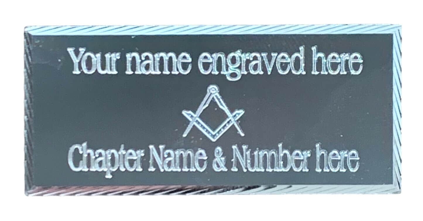 Regalia Store UK MP29 (MP29) 55 Mm X 25 Mm Personalised Masonic No G Silver/Gold Diamond Cut Case Plate  