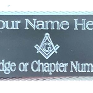 (MP30) 55 Mm X 25 Mm Personalised Masonic With G Silver/Gold Diamond Cut Case Plate