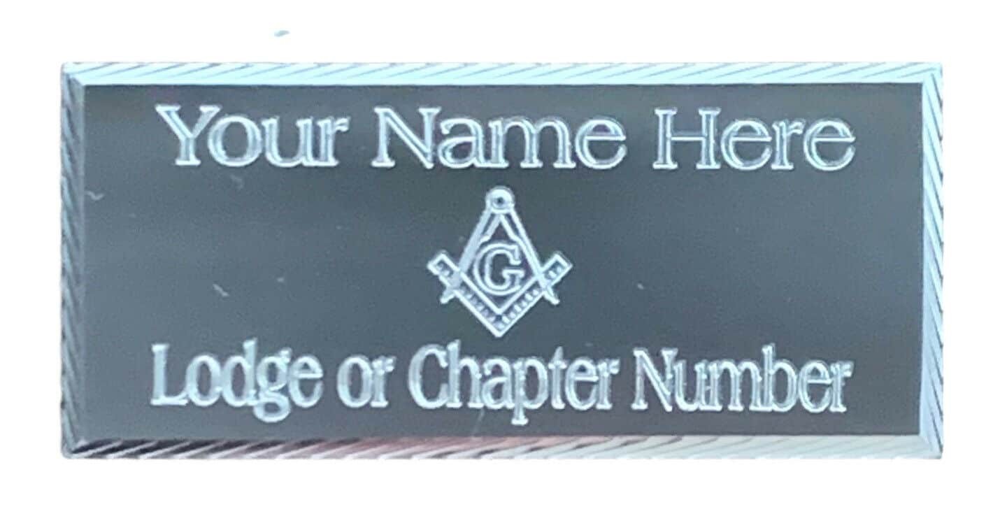 Regalia Store UK MP30S (MP30) 55 Mm X 25 Mm Personalised Masonic With G Silver/Gold Diamond Cut Case Plate  
