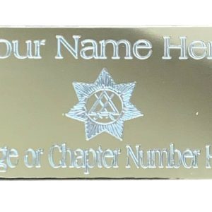 (MP31) 50 Mm X 25 Mm Personalised Masonic Council Gold Case Plate