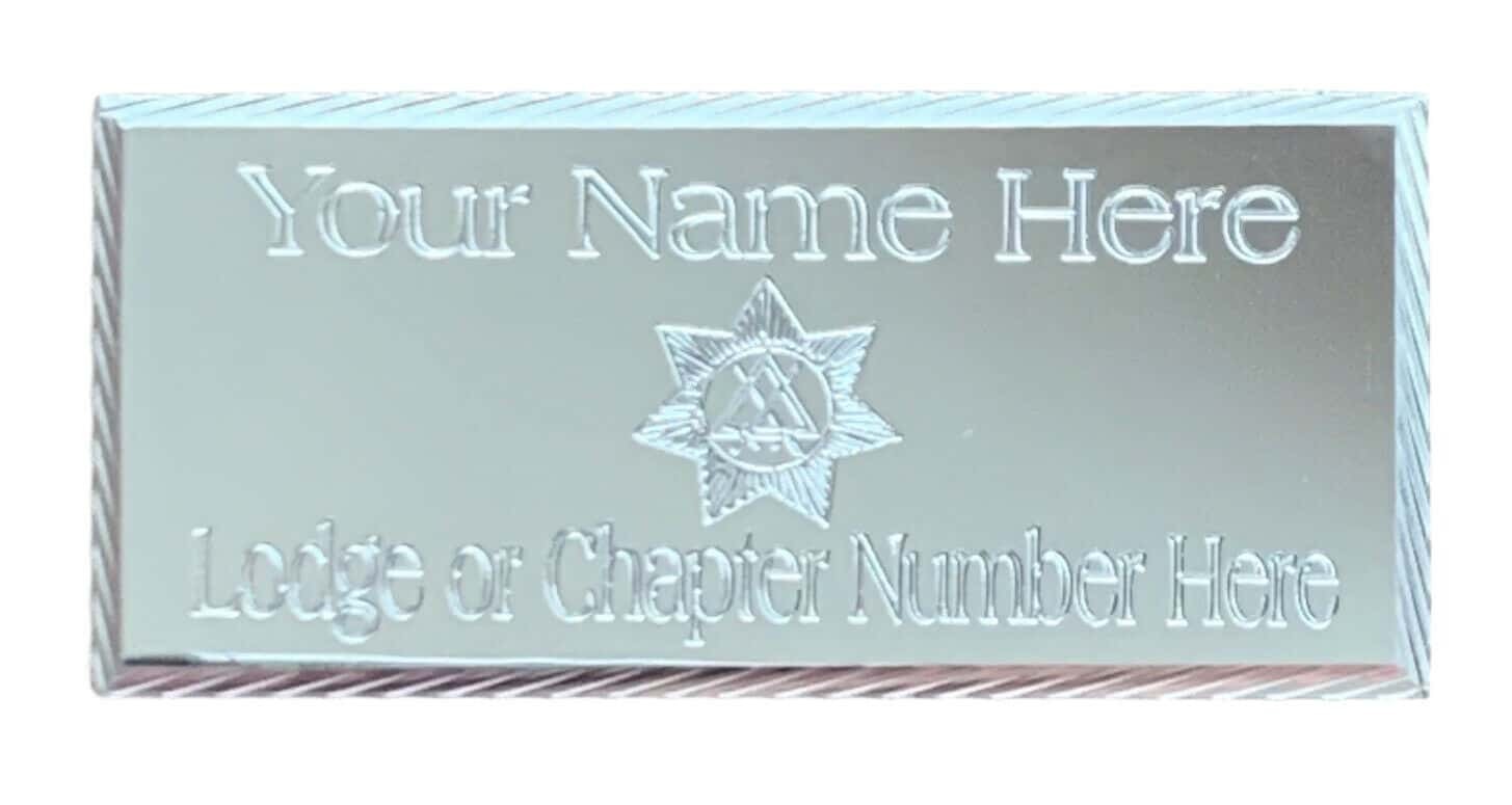Regalia Store UK MP32 (MP32) 55 Mm X 25 Mm Personalised Masonic Council Diamond Cut Silver Case Plate  