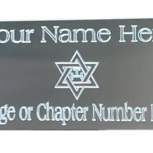 (MP34) 50 Mm X 25 Mm Personalised Masonic Royal Arch Silver/Gold Case Plate
