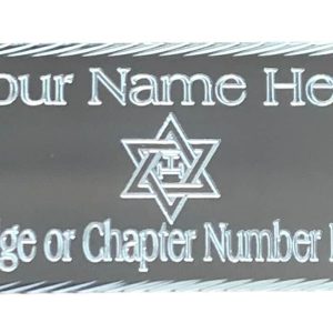(MP35) 55mm X 25mm Personalised Masonic Royal Arch Diamond Cut Gold/Silver Case Plate