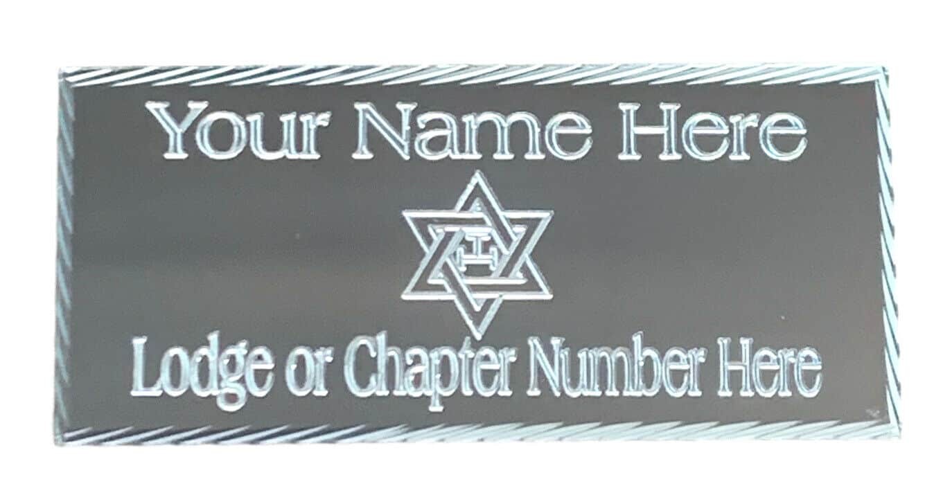 Regalia Store UK MP35S (MP35) 55mm X 25mm Personalised Masonic Royal Arch Diamond Cut Gold/Silver Case Plate  