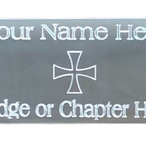 (MP37) 50 Mm X 25 Mm Personalised Masonic Preceptory Gold/Silver Case Plate