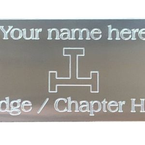 (MP40) 50 Mm X 25 Mm Personalised Royal Arch Triple Tau Silver/Gold Case Plate
