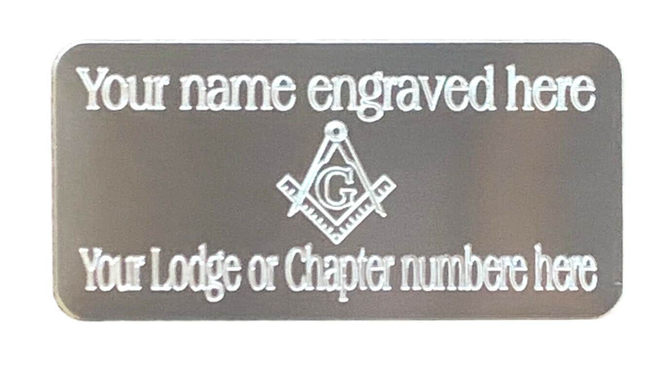 Regalia Store UK mp10 (MP10) 50 Mm X 25 Mm Personalised Masonic Regalia Silver/Gold Case Plate & G  