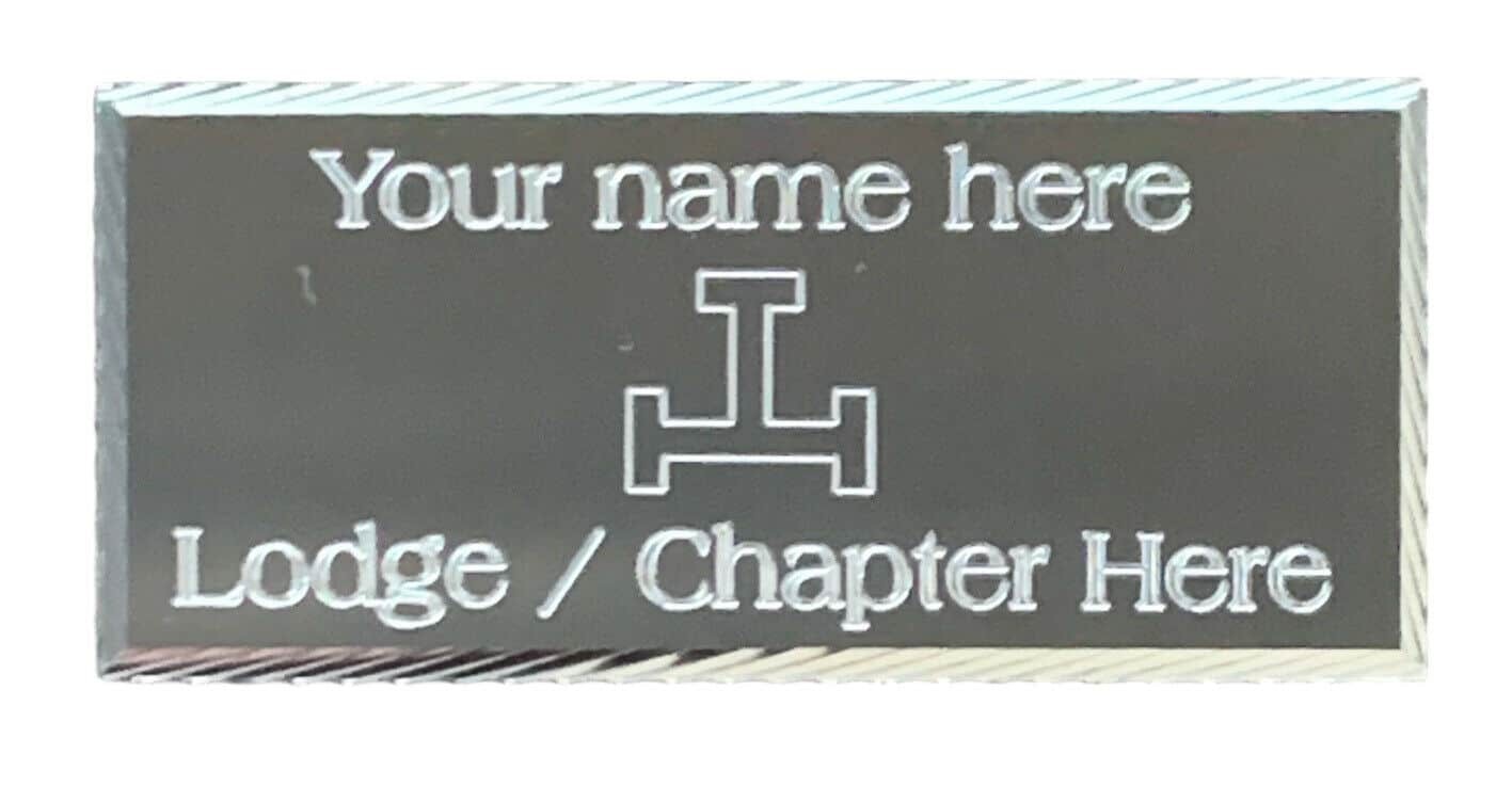 Regalia Store UK mp41s (MP41) 55 Mm X 25 Mm Personalised Royal Arch Tau Diamond Cut Gold/Silver Case Plate  