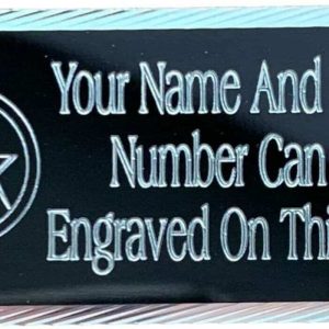 (MP5) 50 Mm X 25 Mm Personalised Black Masonic Crest & G In Circle Case Plate
