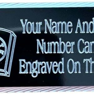 (MP6) 50 Mm X 25 Mm Personalised Black Masonic Keystone Case Plate