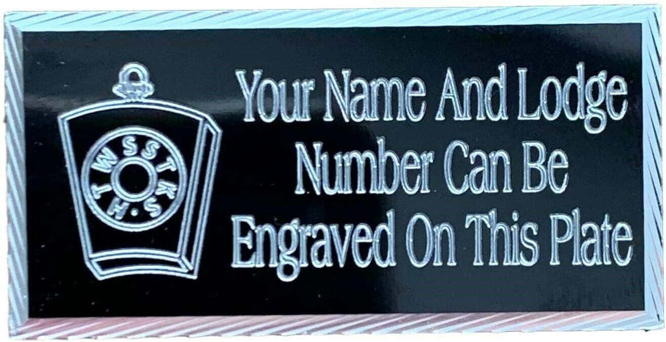 Regalia Store UK mp6 (MP6) 50 Mm X 25 Mm Personalised Black Masonic Keystone Case Plate  